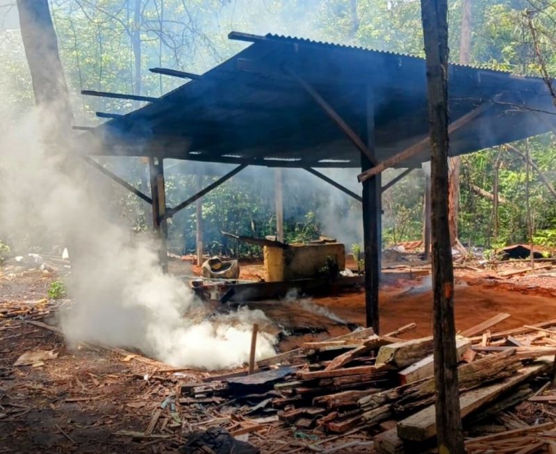 Produção ilegal de carvão é alvo de apreensão da PM no distrito da Fazendinha